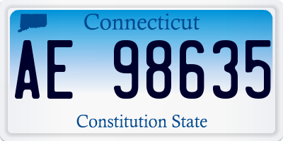 CT license plate AE98635