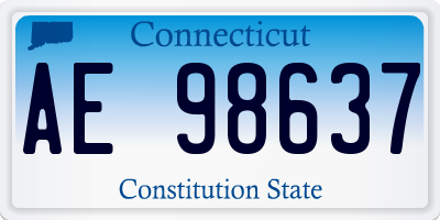 CT license plate AE98637