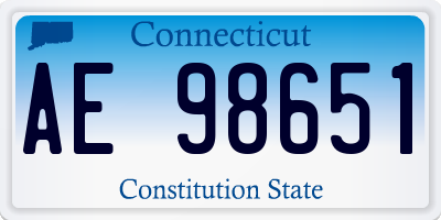 CT license plate AE98651