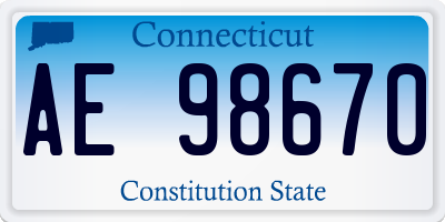 CT license plate AE98670