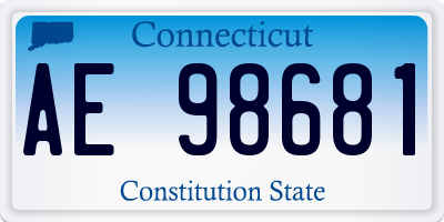 CT license plate AE98681