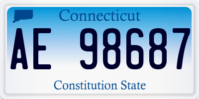 CT license plate AE98687