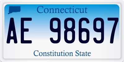 CT license plate AE98697