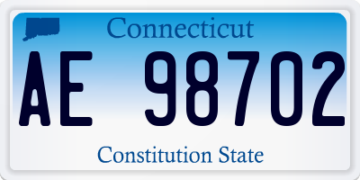 CT license plate AE98702