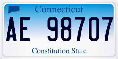 CT license plate AE98707