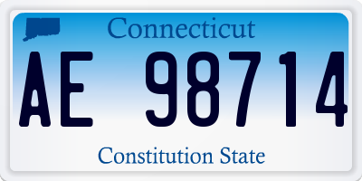 CT license plate AE98714