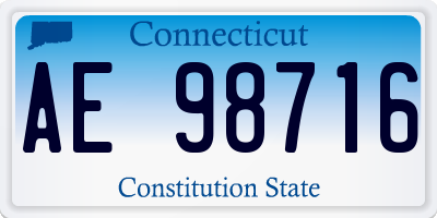 CT license plate AE98716