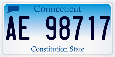 CT license plate AE98717