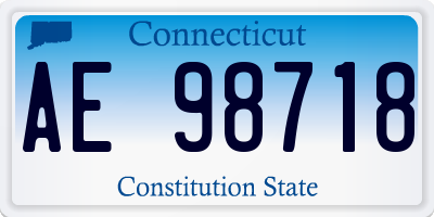 CT license plate AE98718