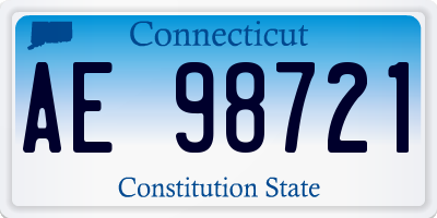 CT license plate AE98721