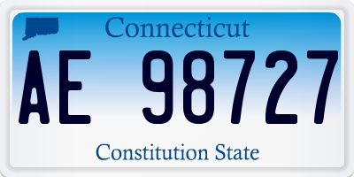 CT license plate AE98727