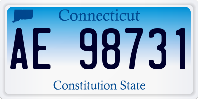 CT license plate AE98731