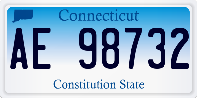 CT license plate AE98732