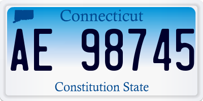 CT license plate AE98745