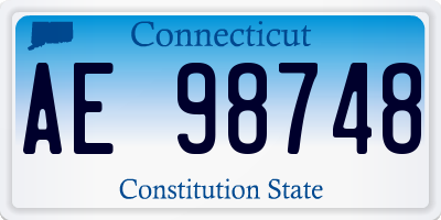 CT license plate AE98748