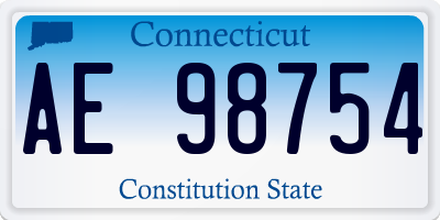 CT license plate AE98754