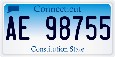 CT license plate AE98755