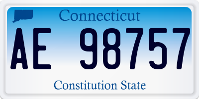CT license plate AE98757