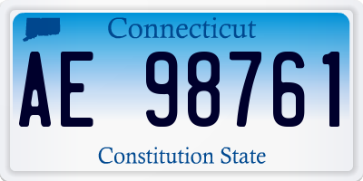 CT license plate AE98761