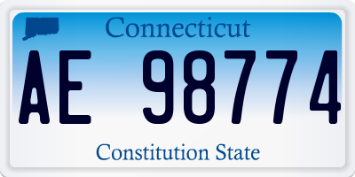 CT license plate AE98774
