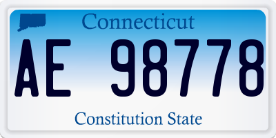 CT license plate AE98778