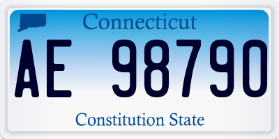 CT license plate AE98790