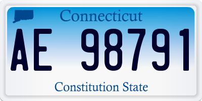 CT license plate AE98791