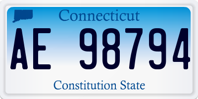 CT license plate AE98794