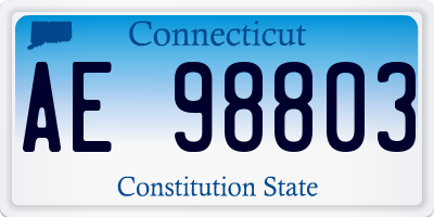 CT license plate AE98803