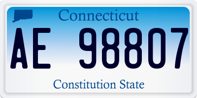 CT license plate AE98807