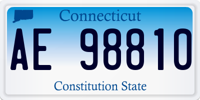 CT license plate AE98810