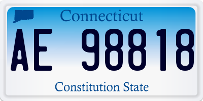 CT license plate AE98818
