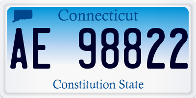 CT license plate AE98822
