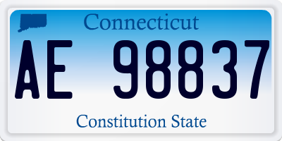CT license plate AE98837