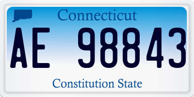 CT license plate AE98843