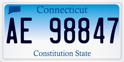 CT license plate AE98847