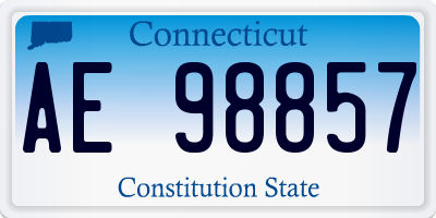 CT license plate AE98857