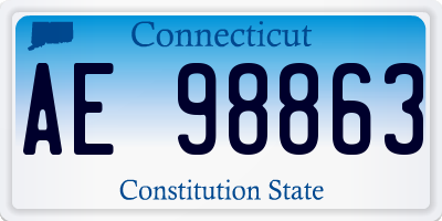 CT license plate AE98863