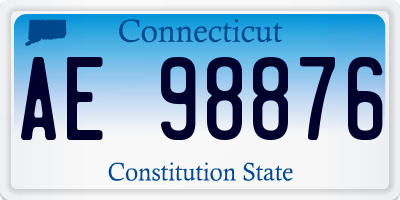 CT license plate AE98876