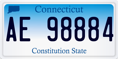 CT license plate AE98884