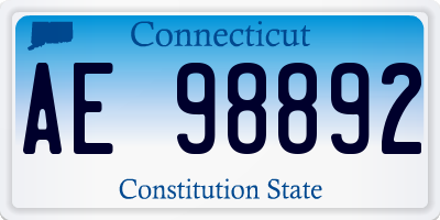 CT license plate AE98892