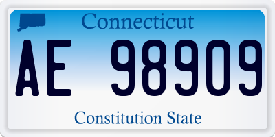 CT license plate AE98909