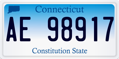 CT license plate AE98917