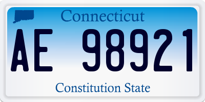 CT license plate AE98921
