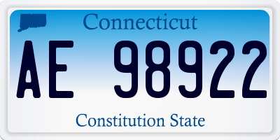 CT license plate AE98922