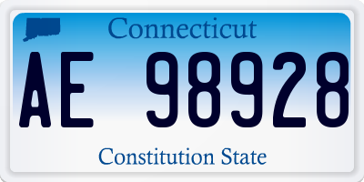 CT license plate AE98928