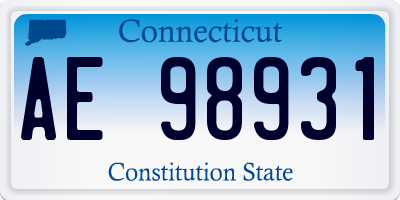 CT license plate AE98931