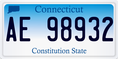 CT license plate AE98932