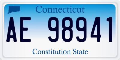 CT license plate AE98941