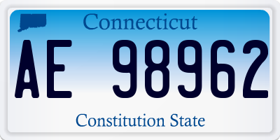 CT license plate AE98962